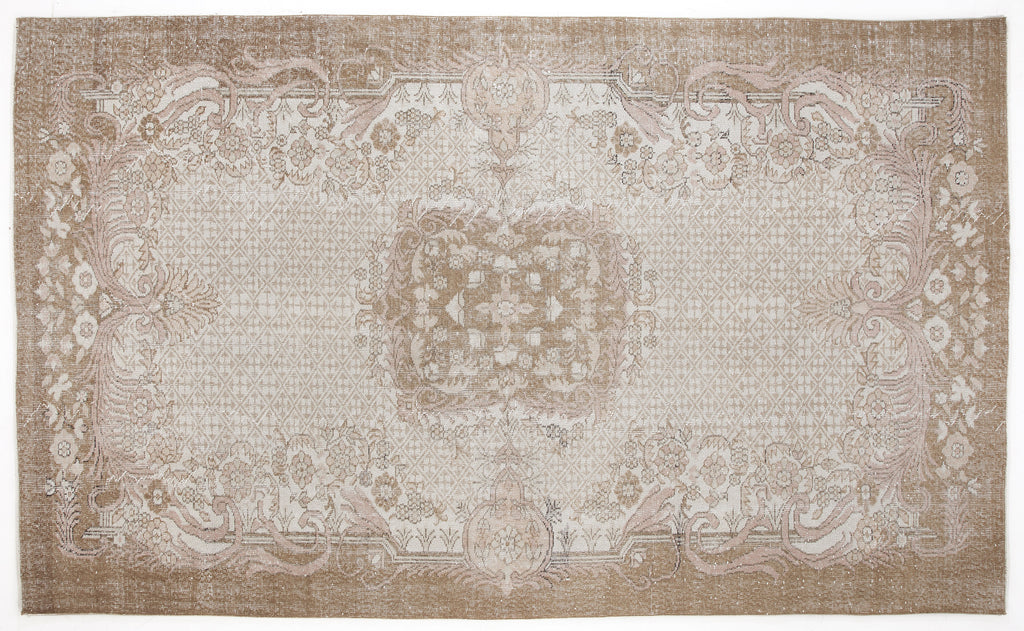 Beige Over Dyed Vintage Rug 6'3'' x 10'7'' ft 191 x 323 cm