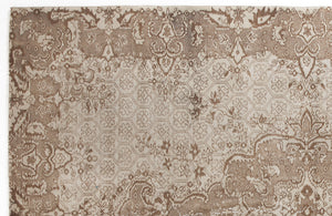 Beige Over Dyed Vintage Rug 6'6'' x 9'8'' ft 199 x 294 cm