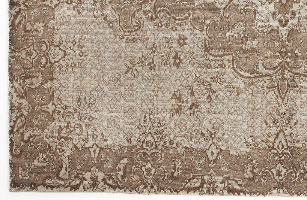 Beige Over Dyed Vintage Rug 6'6'' x 9'8'' ft 199 x 294 cm