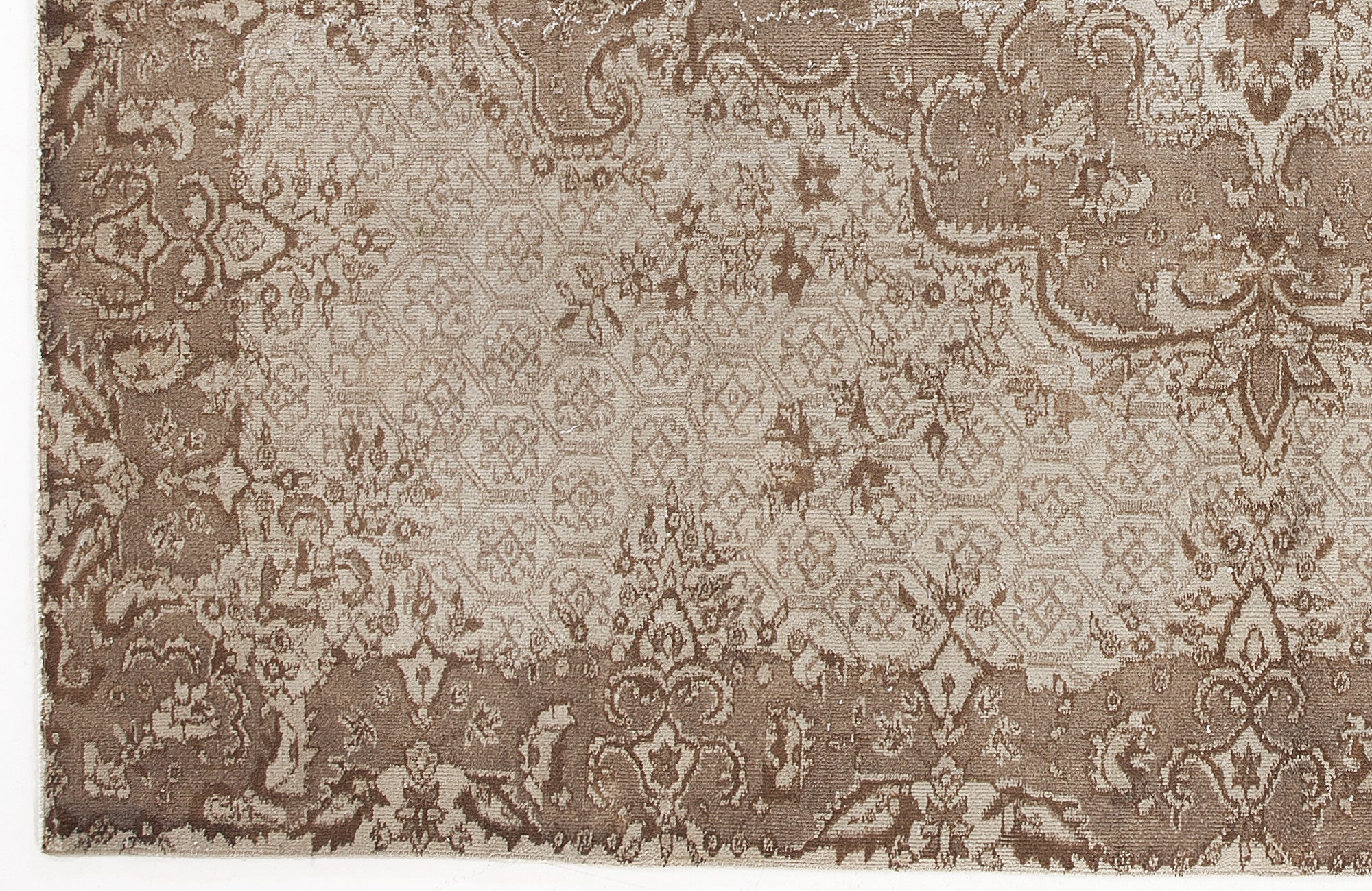 Beige Over Dyed Vintage Rug 6'6'' x 9'8'' ft 199 x 294 cm