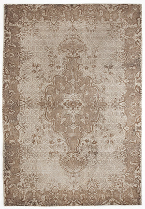 Beige Over Dyed Vintage Rug 6'6'' x 9'8'' ft 199 x 294 cm