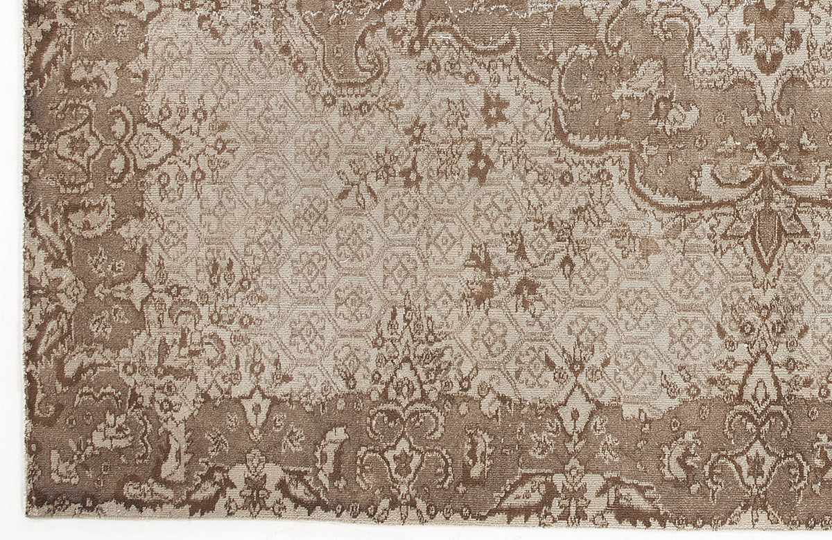 Beige Over Dyed Vintage Rug 6&#39;6&#39;&#39; x 9&#39;8&#39;&#39; ft 199 x 294 cm