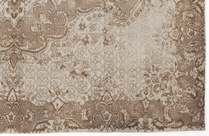 Beige Over Dyed Vintage Rug 6'6'' x 9'8'' ft 199 x 294 cm