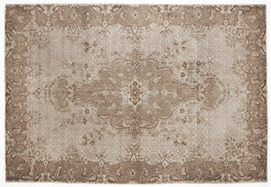 Beige Over Dyed Vintage Rug 6'6'' x 9'8'' ft 199 x 294 cm