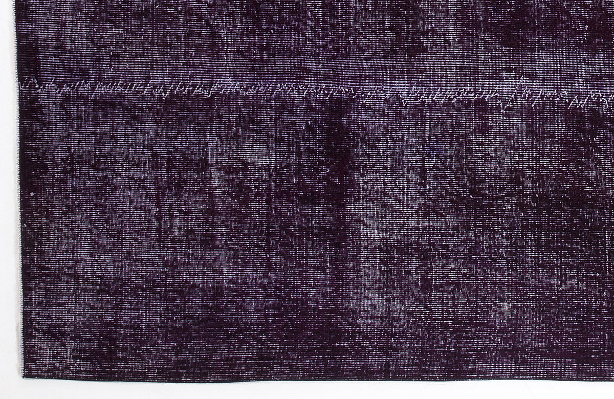 Purple Over Dyed Vintage Rug 7&#39;3&#39;&#39; x 9&#39;10&#39;&#39; ft 222 x 300 cm
