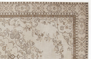 Beige Over Dyed Vintage Rug 5'10'' x 9'9'' ft 177 x 298 cm
