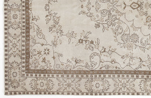 Beige Over Dyed Vintage Rug 5'10'' x 9'9'' ft 177 x 298 cm