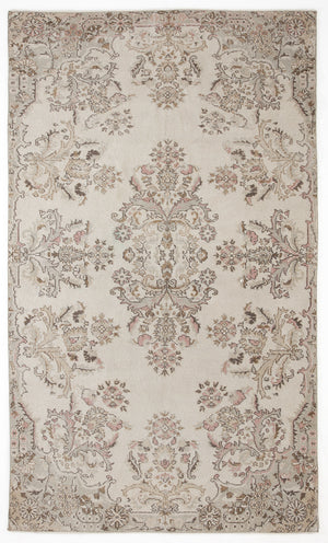Beige Over Dyed Vintage Rug 6'2'' x 9'4'' ft 188 x 284 cm