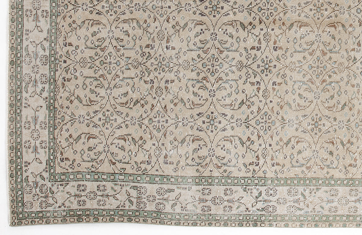Beige Over Dyed Vintage Rug 6&#39;0&#39;&#39; x 9&#39;10&#39;&#39; ft 184 x 300 cm