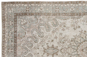 Beige Over Dyed Vintage Rug 5'8'' x 10'4'' ft 172 x 315 cm