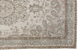 Beige Over Dyed Vintage Rug 5'8'' x 10'4'' ft 172 x 315 cm