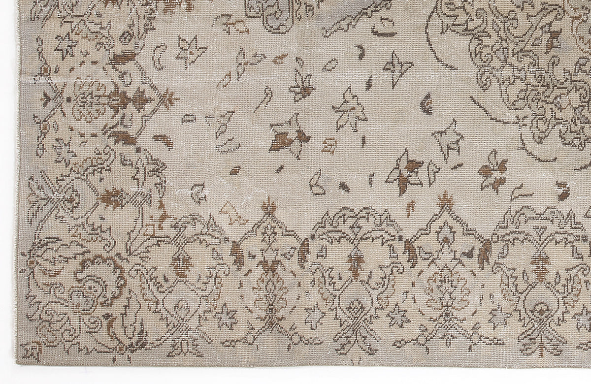Beige Over Dyed Vintage Rug 5&#39;10&#39;&#39; x 9&#39;7&#39;&#39; ft 177 x 291 cm