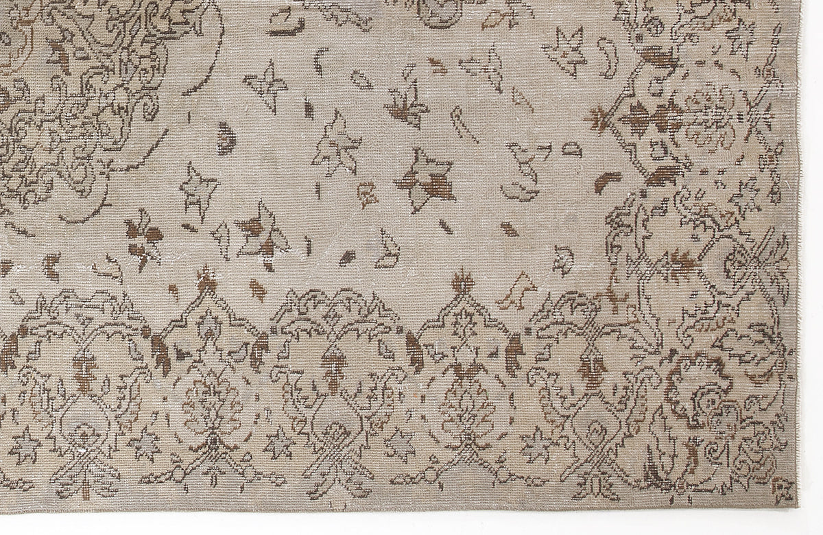 Beige Over Dyed Vintage Rug 5&#39;10&#39;&#39; x 9&#39;7&#39;&#39; ft 177 x 291 cm