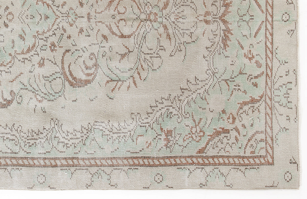 Beige Over Dyed Vintage Rug 5&#39;2&#39;&#39; x 9&#39;5&#39;&#39; ft 158 x 286 cm