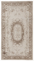 Beige Over Dyed Vintage Rug 3'9'' x 7'1'' ft 115 x 215 cm