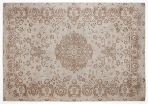 Beige Over Dyed Vintage Rug 6'9'' x 10'0'' ft 206 x 305 cm