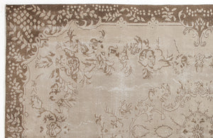 Beige Over Dyed Vintage Rug 6'3'' x 9'7'' ft 190 x 291 cm