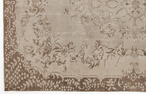Beige Over Dyed Vintage Rug 6'3'' x 9'7'' ft 190 x 291 cm