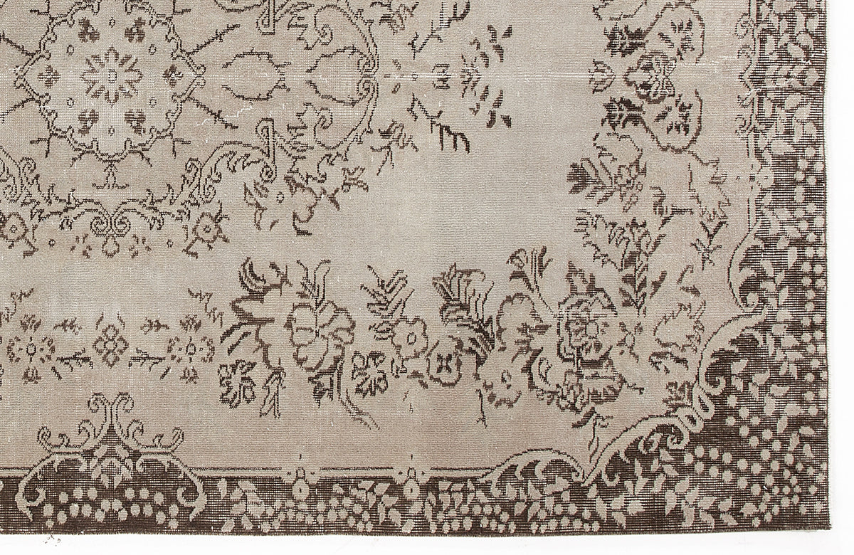 Beige Over Dyed Vintage Rug 5&#39;7&#39;&#39; x 9&#39;2&#39;&#39; ft 171 x 280 cm