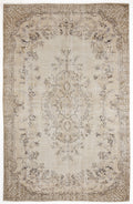 Beige Over Dyed Vintage Rug 6'2'' x 9'9'' ft 187 x 297 cm