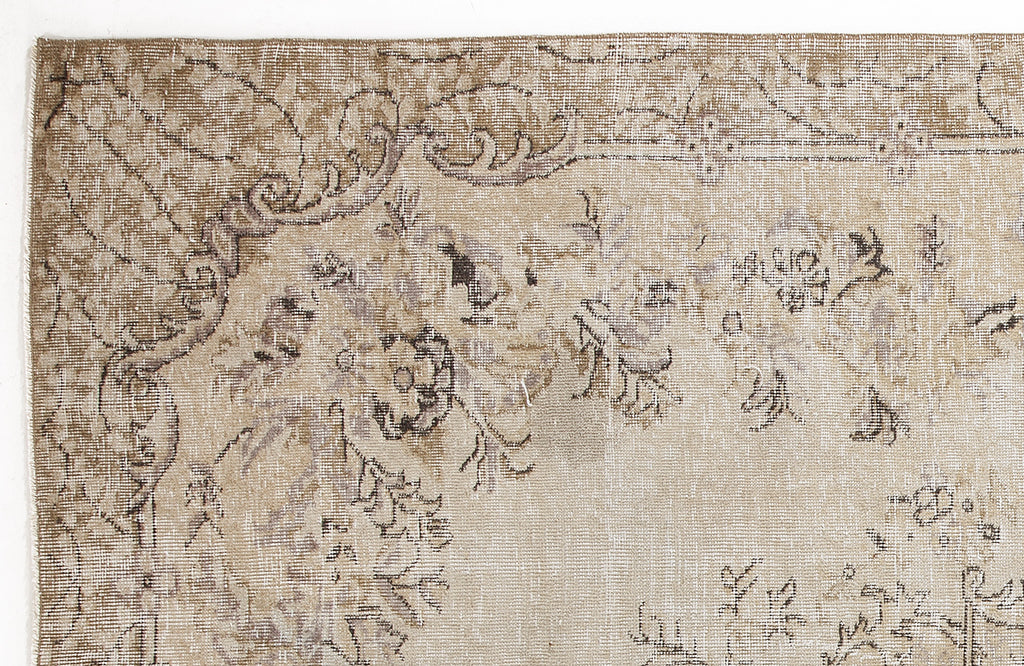 Beige Over Dyed Vintage Rug 6'2'' x 9'9'' ft 187 x 297 cm
