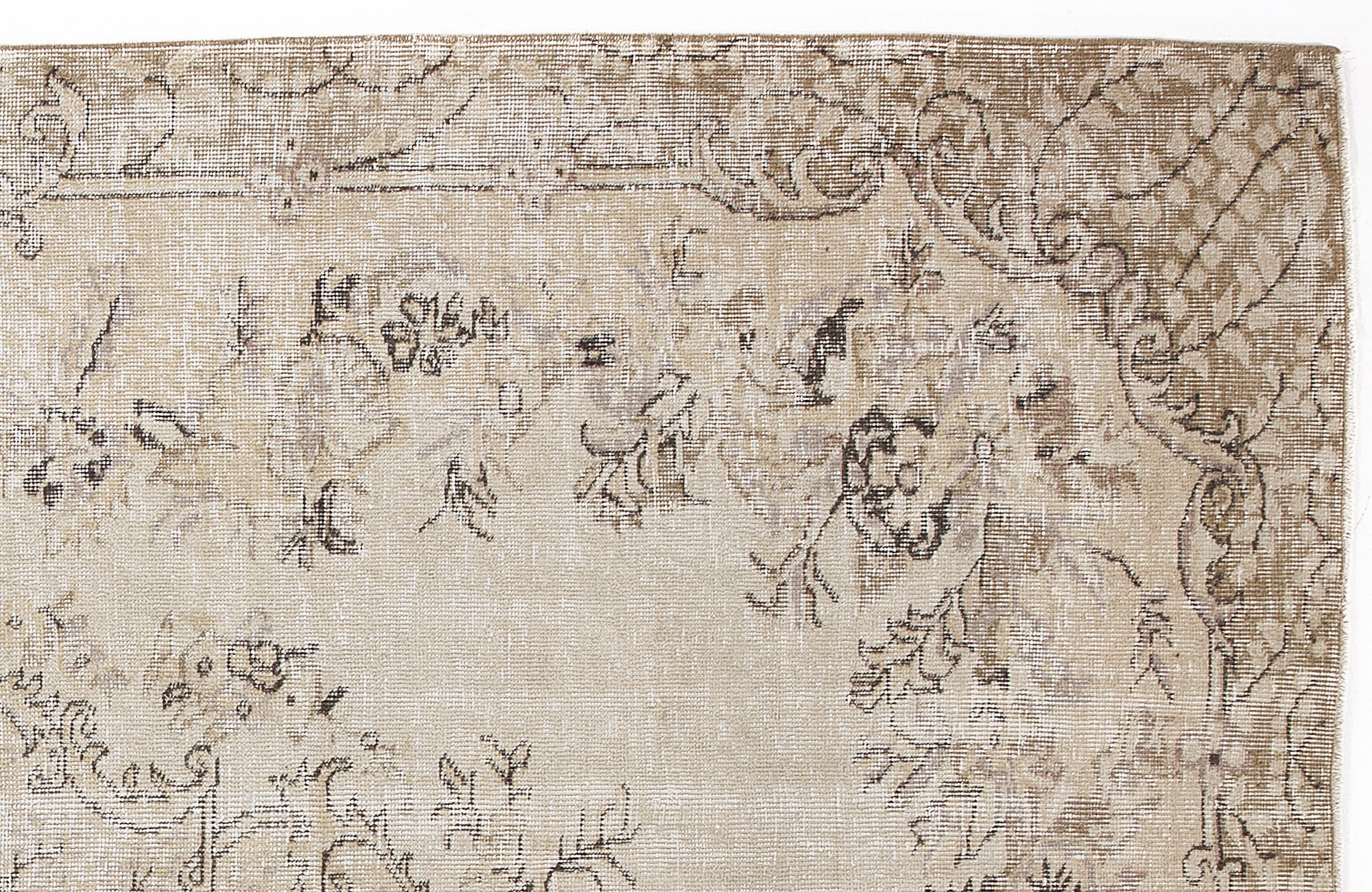 Beige Over Dyed Vintage Rug 6'2'' x 9'9'' ft 187 x 297 cm