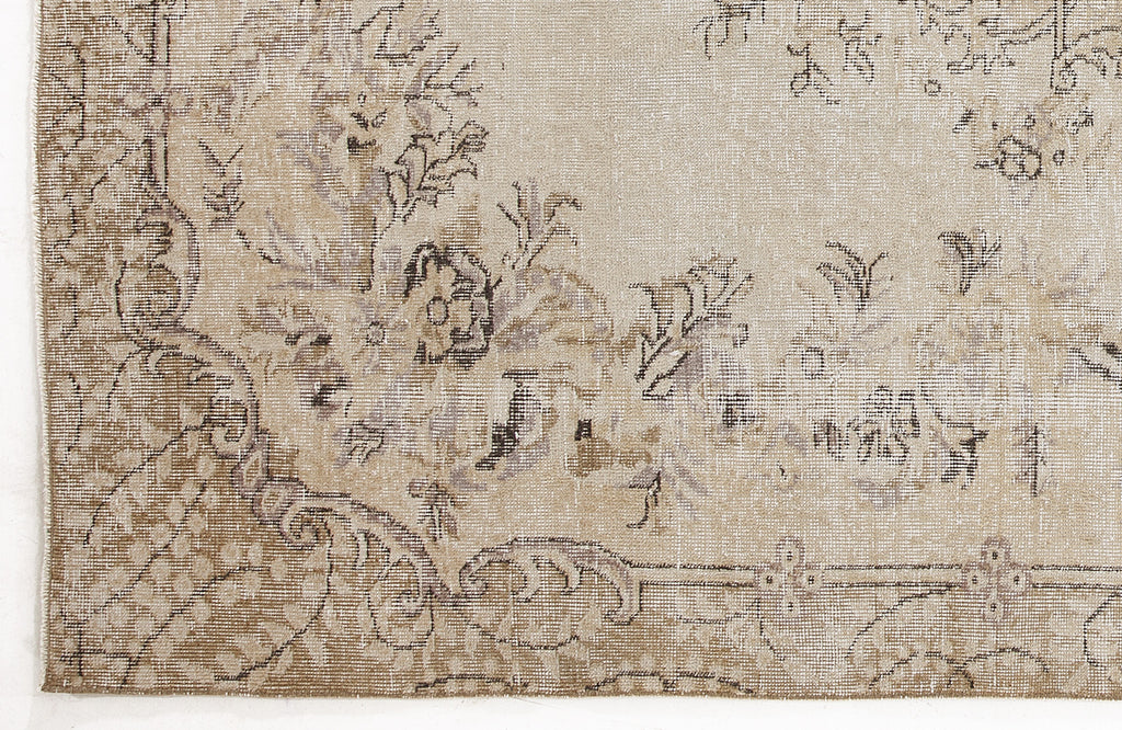 Beige Over Dyed Vintage Rug 6'2'' x 9'9'' ft 187 x 297 cm