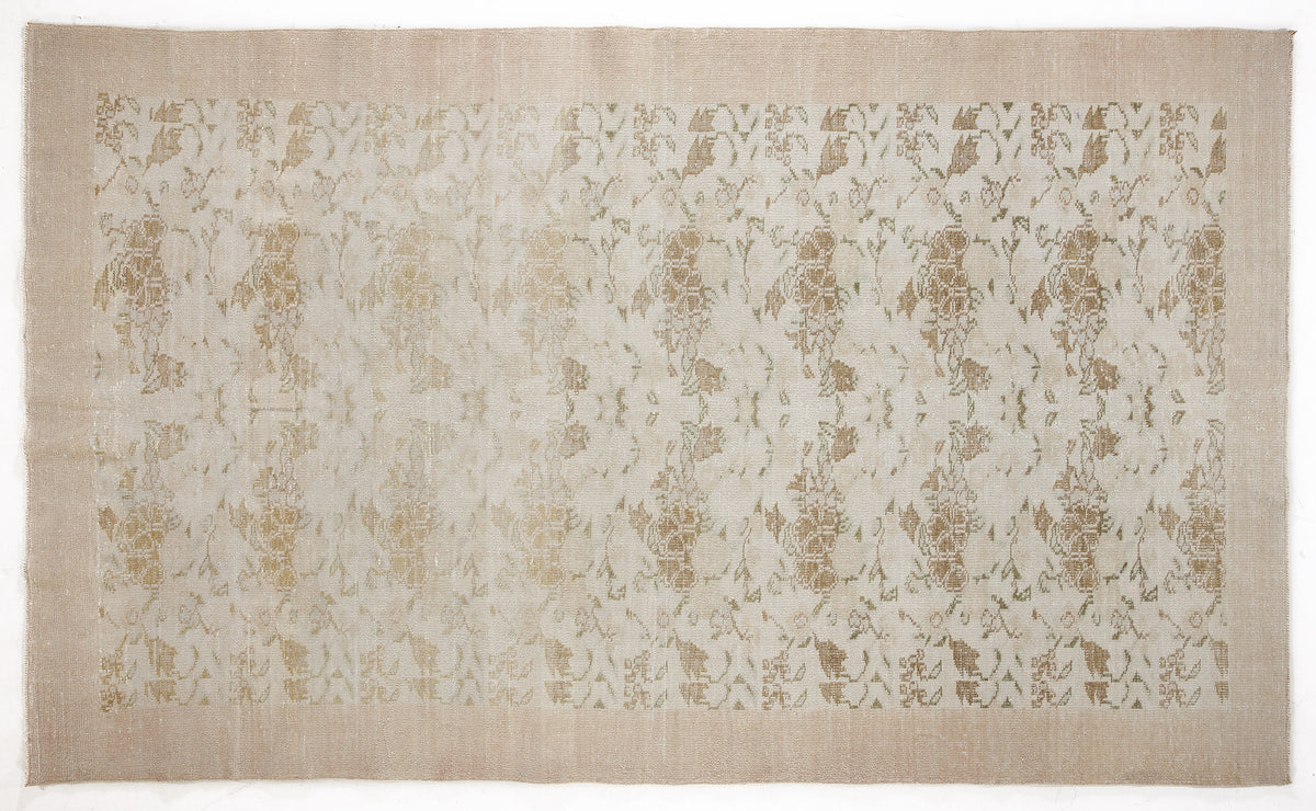Beige Over Dyed Vintage Rug 6&#39;2&#39;&#39; x 10&#39;4&#39;&#39; ft 187 x 315 cm