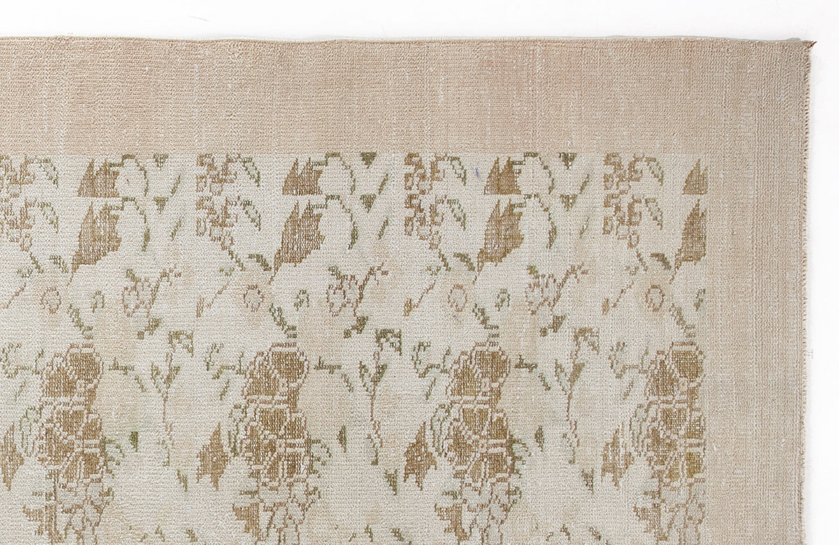 Beige Over Dyed Vintage Rug 6&#39;2&#39;&#39; x 10&#39;4&#39;&#39; ft 187 x 315 cm