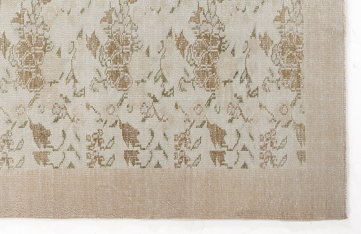 Beige Over Dyed Vintage Rug 6&#39;2&#39;&#39; x 10&#39;4&#39;&#39; ft 187 x 315 cm