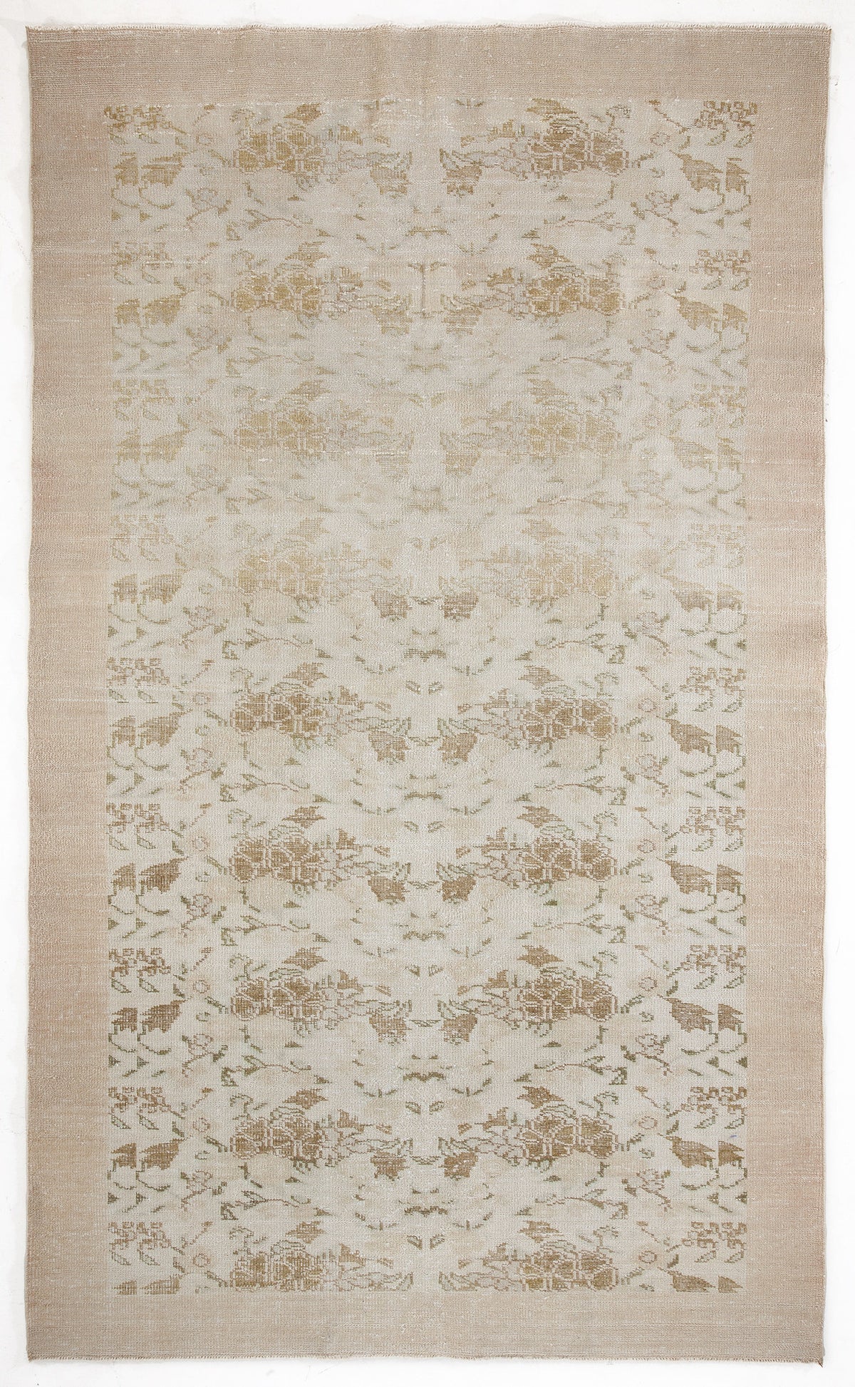 Beige Over Dyed Vintage Rug 6&#39;2&#39;&#39; x 10&#39;4&#39;&#39; ft 187 x 315 cm
