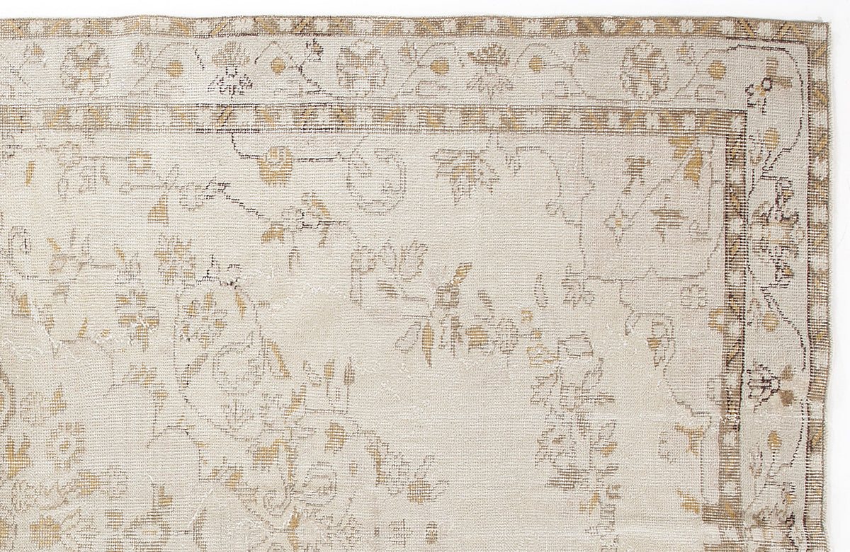 Beige Over Dyed Vintage Rug 6&#39;0&#39;&#39; x 9&#39;8&#39;&#39; ft 184 x 295 cm