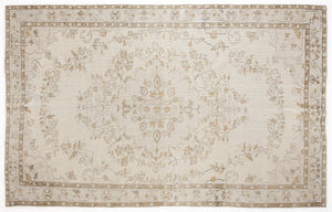 Beige Over Dyed Vintage Rug 6'0'' x 9'8'' ft 184 x 295 cm