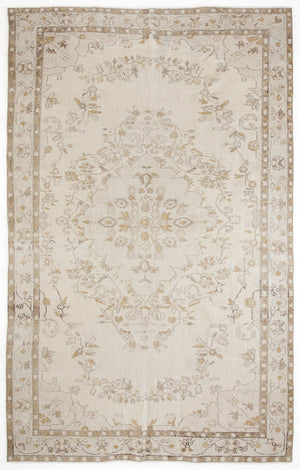 Beige Over Dyed Vintage Rug 6'0'' x 9'8'' ft 184 x 295 cm