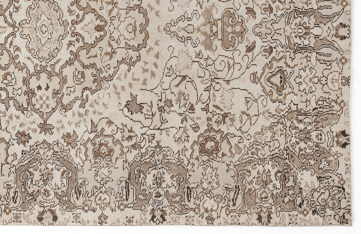 Beige Over Dyed Vintage Rug 5&#39;7&#39;&#39; x 8&#39;10&#39;&#39; ft 170 x 269 cm