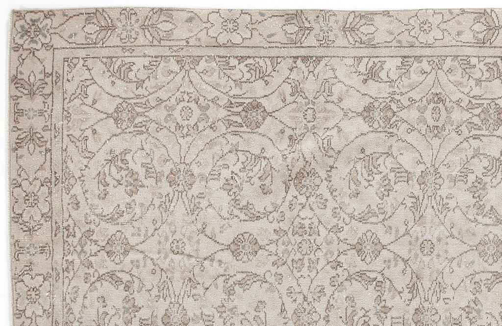 Beige Over Dyed Vintage Rug 5'2'' x 9'9'' ft 158 x 298 cm