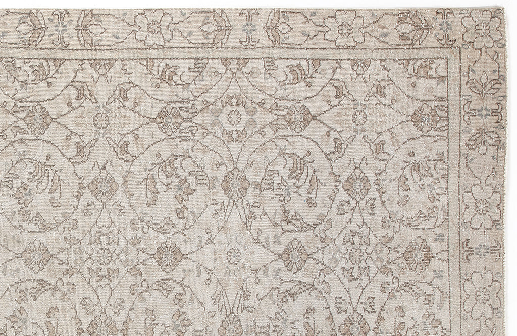 Beige Over Dyed Vintage Rug 5'2'' x 9'9'' ft 158 x 298 cm