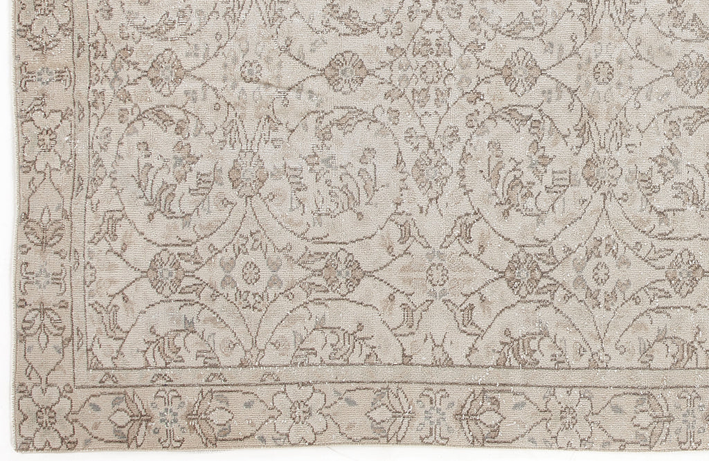Beige Over Dyed Vintage Rug 5'2'' x 9'9'' ft 158 x 298 cm