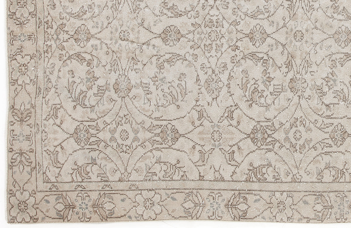 Beige Over Dyed Vintage Rug 5&#39;2&#39;&#39; x 9&#39;9&#39;&#39; ft 158 x 298 cm