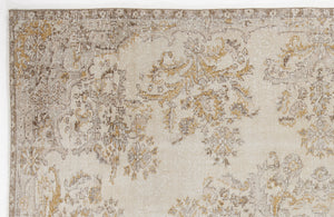 Beige Over Dyed Vintage Rug 6'4'' x 9'4'' ft 193 x 285 cm