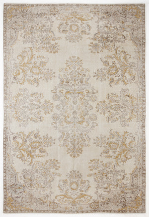 Beige Over Dyed Vintage Rug 6'4'' x 9'4'' ft 193 x 285 cm