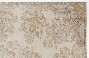 Beige Over Dyed Vintage Rug 6'4'' x 9'4'' ft 193 x 285 cm