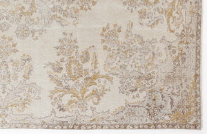 Beige Over Dyed Vintage Rug 6'4'' x 9'4'' ft 193 x 285 cm