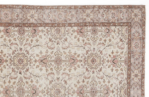 Beige Over Dyed Vintage Rug 5'5'' x 8'10'' ft 166 x 270 cm