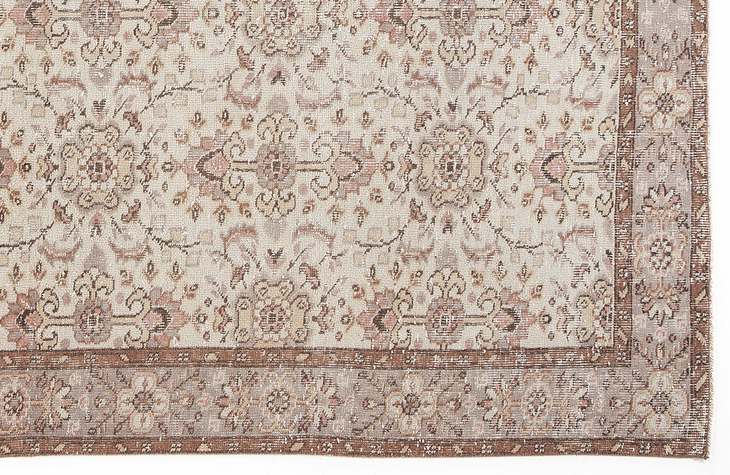 Beige Over Dyed Vintage Rug 5'5'' x 8'10'' ft 166 x 270 cm