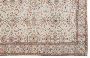 Beige Over Dyed Vintage Rug 5'5'' x 8'10'' ft 166 x 270 cm