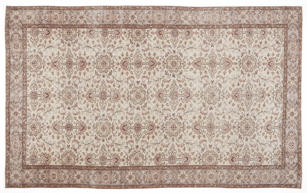 Beige Over Dyed Vintage Rug 5'5'' x 8'10'' ft 166 x 270 cm