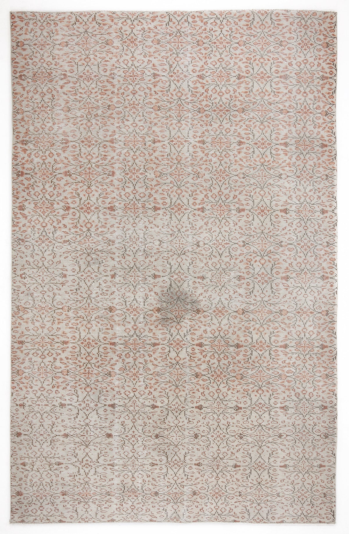 Beige Over Dyed Vintage Rug 6&#39;5&#39;&#39; x 10&#39;3&#39;&#39; ft 196 x 312 cm