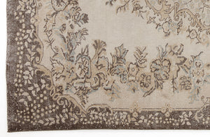 Beige Over Dyed Vintage Rug 6'1'' x 9'9'' ft 186 x 296 cm