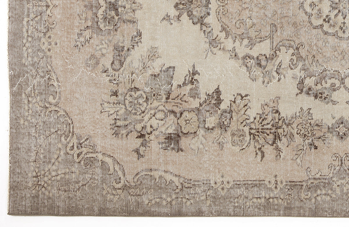 Beige Over Dyed Vintage Rug 5&#39;8&#39;&#39; x 9&#39;2&#39;&#39; ft 173 x 279 cm